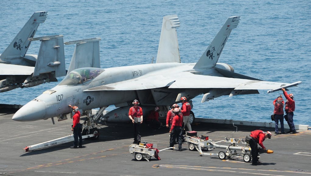 aboard the aircraft carrier USS George H.W. Bush (CVN 77). George H.W. Bush is supporting maritime security operations and theater security cooperation efforts in the U.S. 5th Fleet area of responsibility.