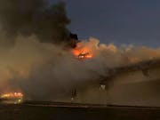 American assault ship USS Bonhomme Richard on fire