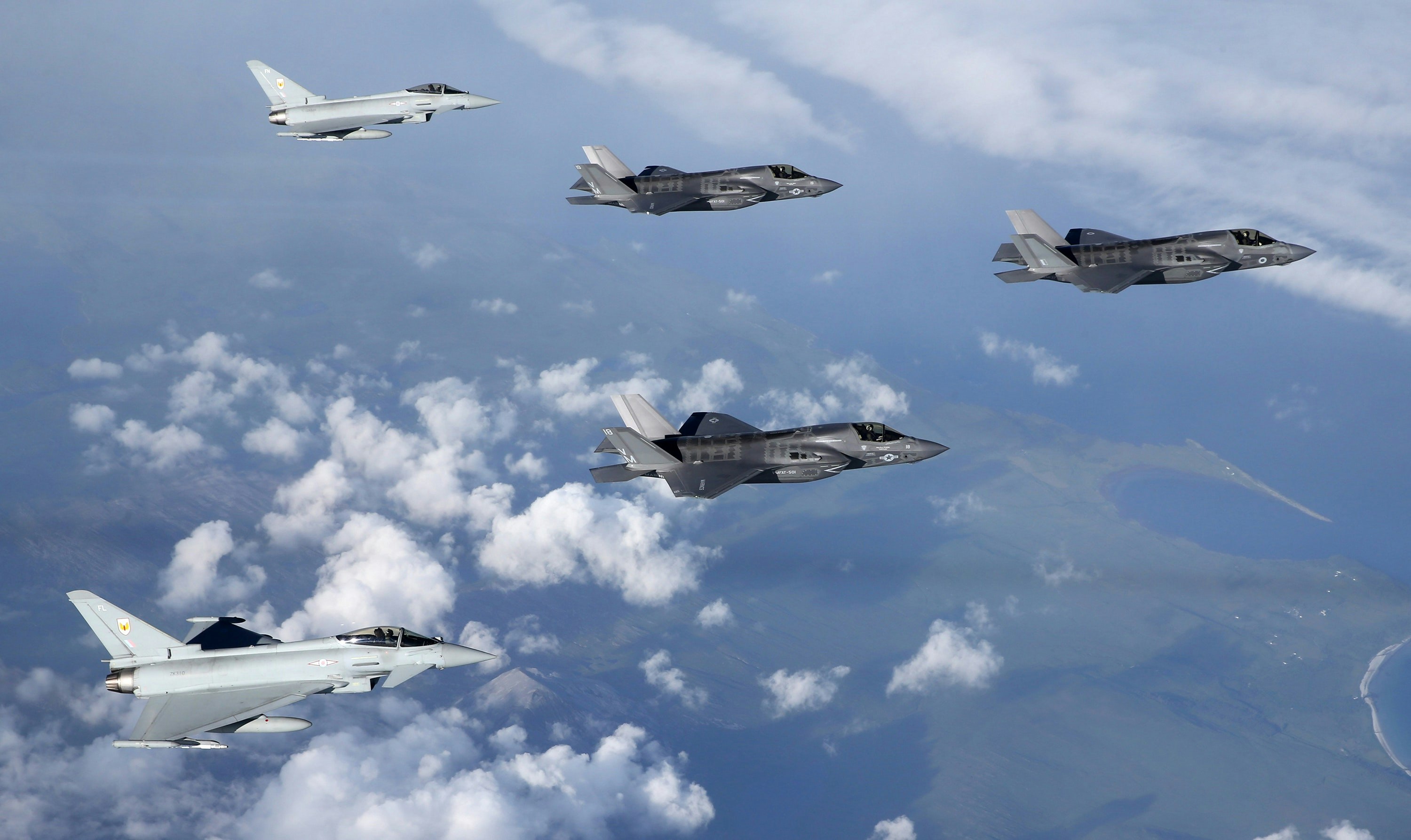 In Pictures: Typhoons Escort F-35 Into British Airspace