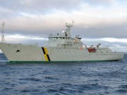 Scottish fisheries vessel expels EU trawler from UK waters