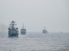 NATO warships train with Ukrainian Navy