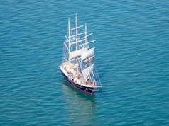 Royal Navy sailors train on sailing ship