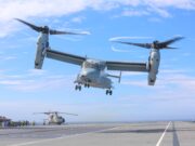 MV-22B Osprey aircraft land on HMS Queen Elizabeth