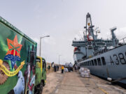 British ship delivers aid to volcano-hit island