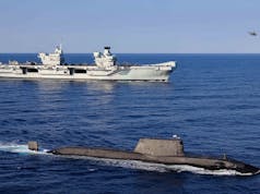 HMS Queen Elizabeth joins up with HMS Artful