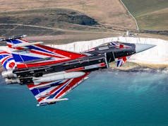 Typhoon display jet overflies White Cliffs