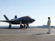 Italian jets land on British aircraft carrier