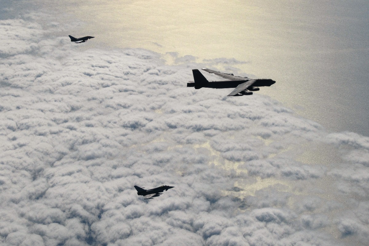 British Typhoons Escort B-52 Bomber Over Eastern Mediterranean