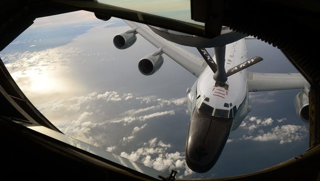 AUKUS crew fly RC-135 surveillance aircraft over Pacific