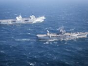 British aircraft carrier meets up with U.S. command ship