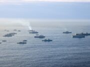 British carrier leads huge fleet to ‘demonstrate naval might’