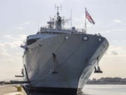 British assault ship departs Libya