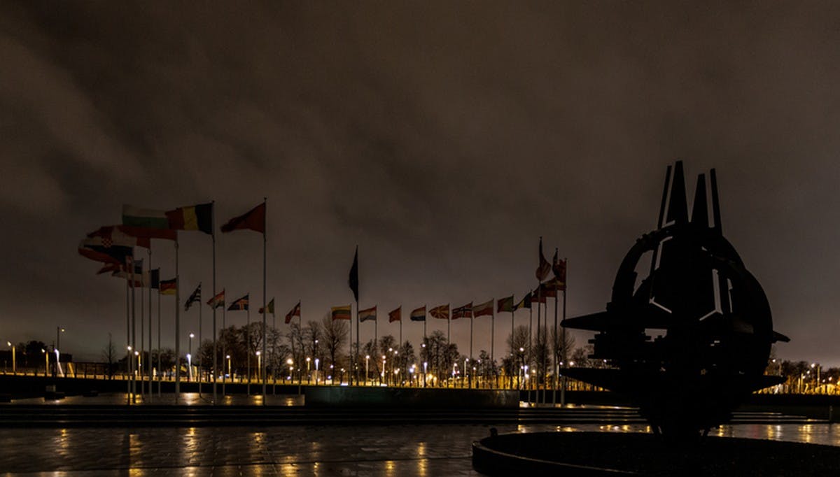 NATO HQ goes lights out in solidarity with Ukraine