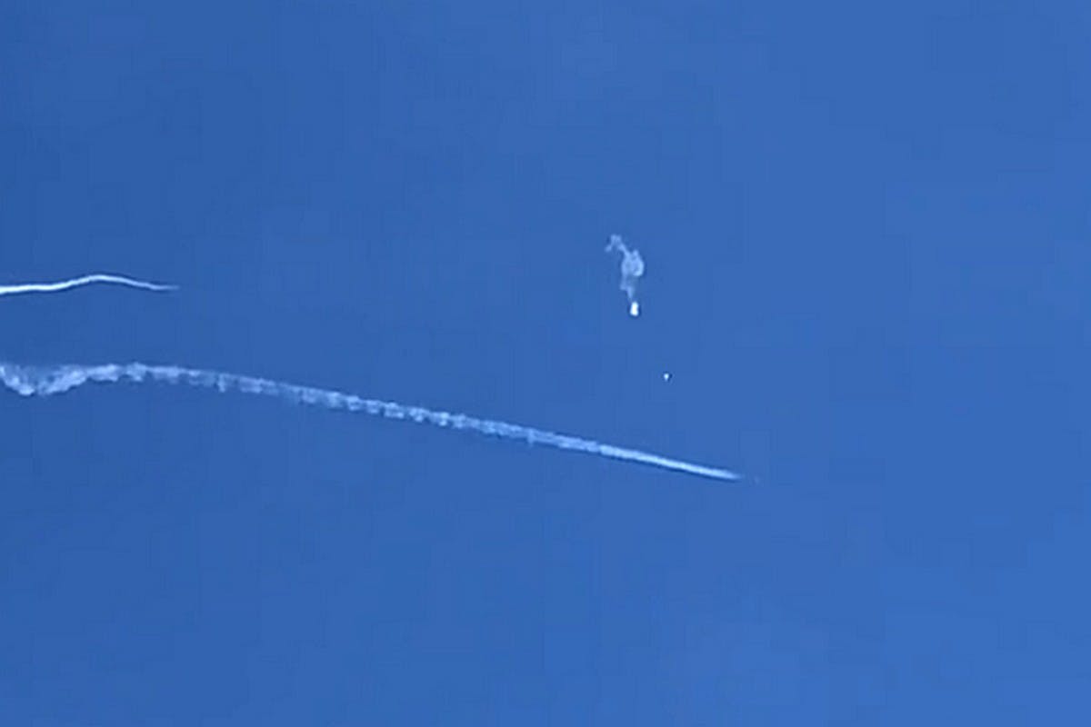 Video of America shooting down suspected Chinese spy balloon