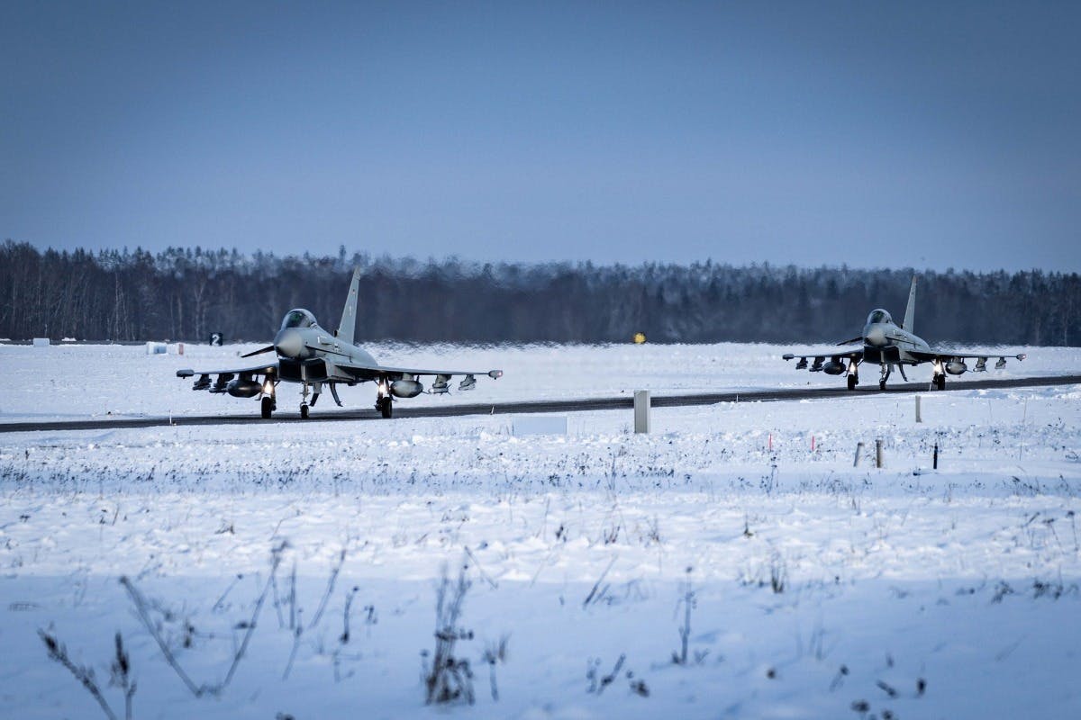NATO aircraft conduct close air support training in Baltics