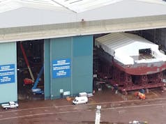 New frigate coming together at BAE shipyard in Glasgow