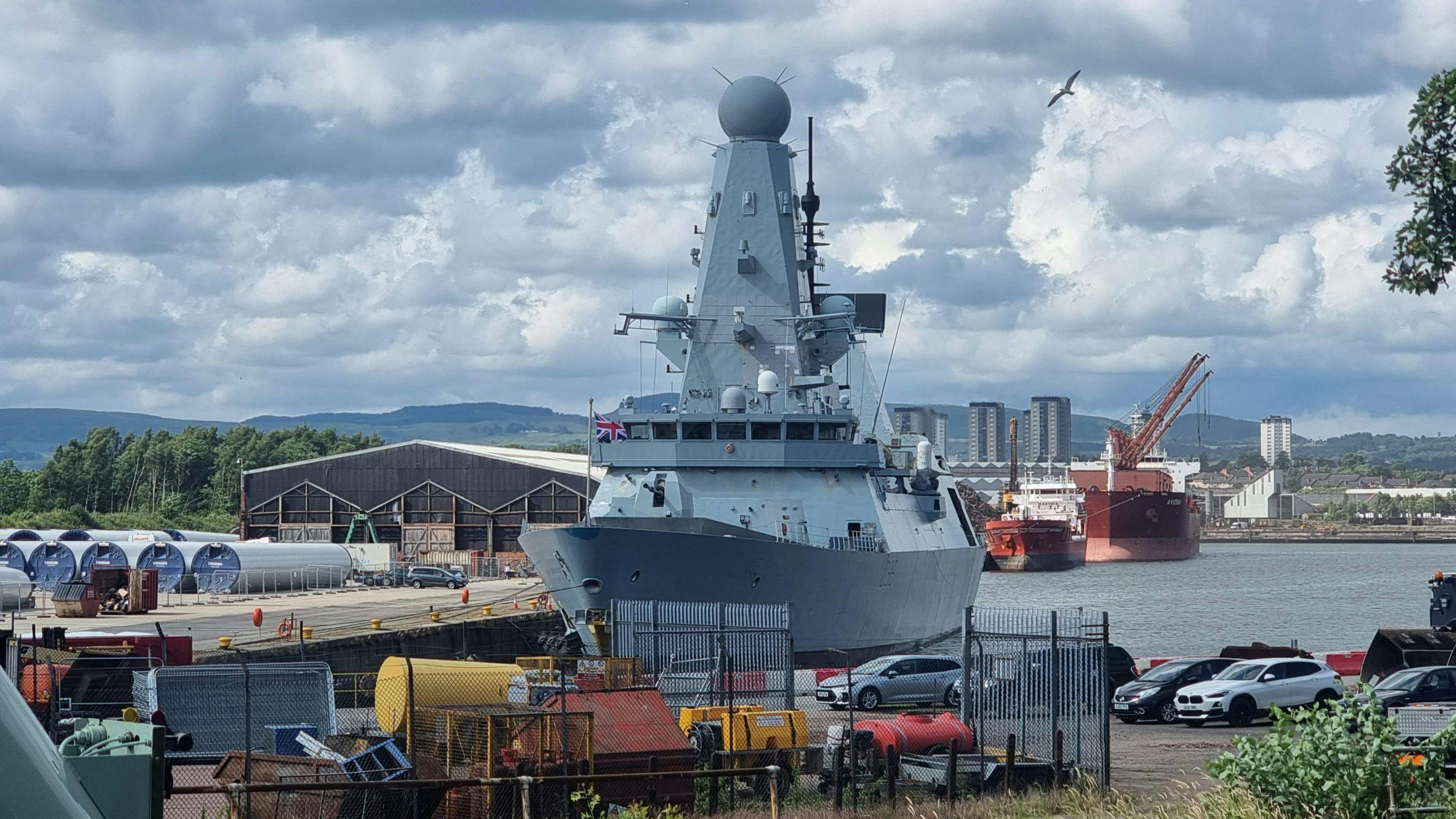 Images show powerful warship in Glasgow