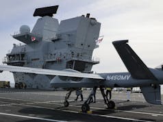 Large ‘Mojave’ drone flies from British aircraft carrier