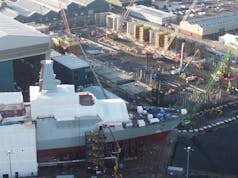 New frigate factory build progress captured by drone