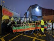 Protestors block Glasgow shipyard gates