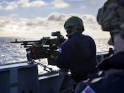 British aircraft carrier ‘opens fire’ in North Sea