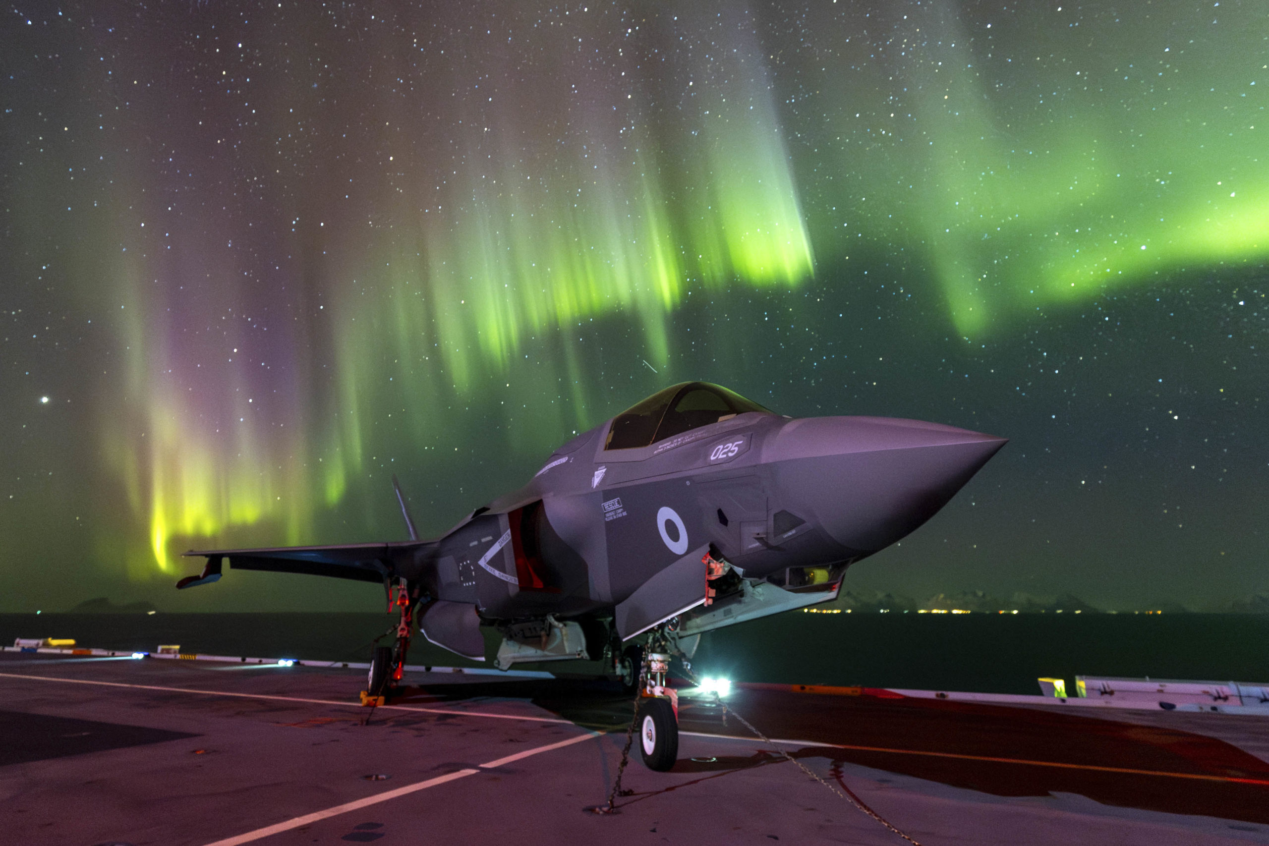 Stunning images show Northern Lights above British carrier