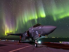 Stunning images show Northern Lights above British carrier