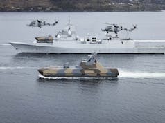 Royal Navy helicopters hunt ships in Norwegian fjords
