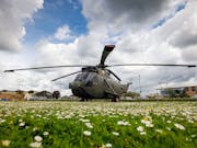 Veteran Sea King helicopter installed at Yeovilton