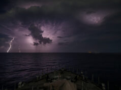 HMS Trent shares stunning photo tropical storm