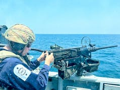 HMS Chiddingfold conducts Heavy Machine Gun training in Gulf
