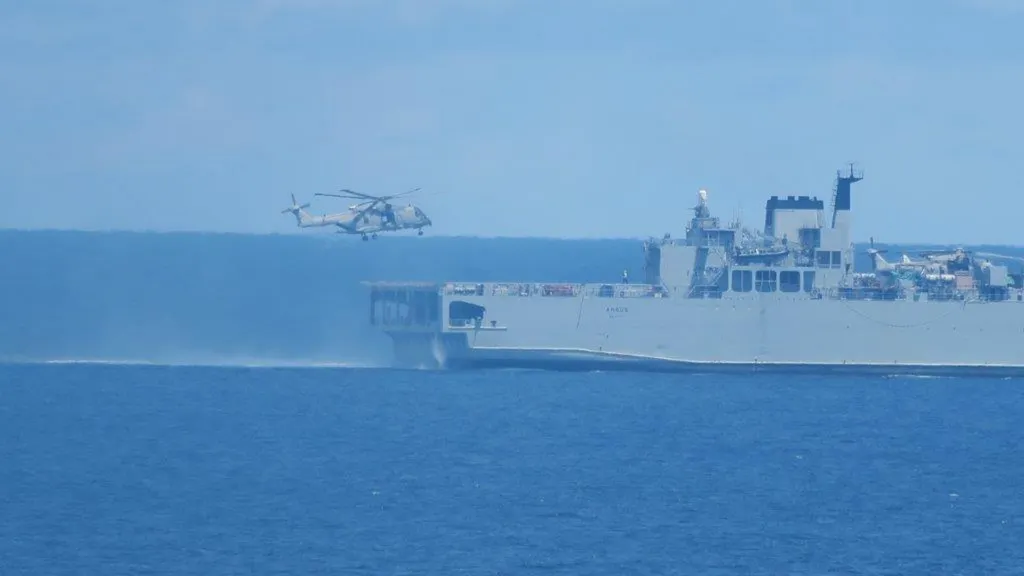 RFA ships train with Royal Navy Merlins in Pacific