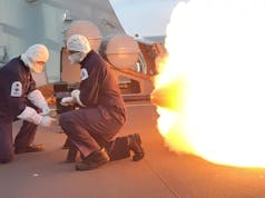 Destroyer ‘opens fire’, conducts high-speed manoeuvres