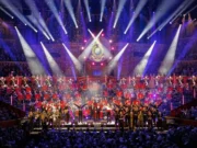 Ukrainian musicians perform with Royal Marines Band