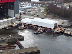 Massive section of future warship arrives in Glasgow