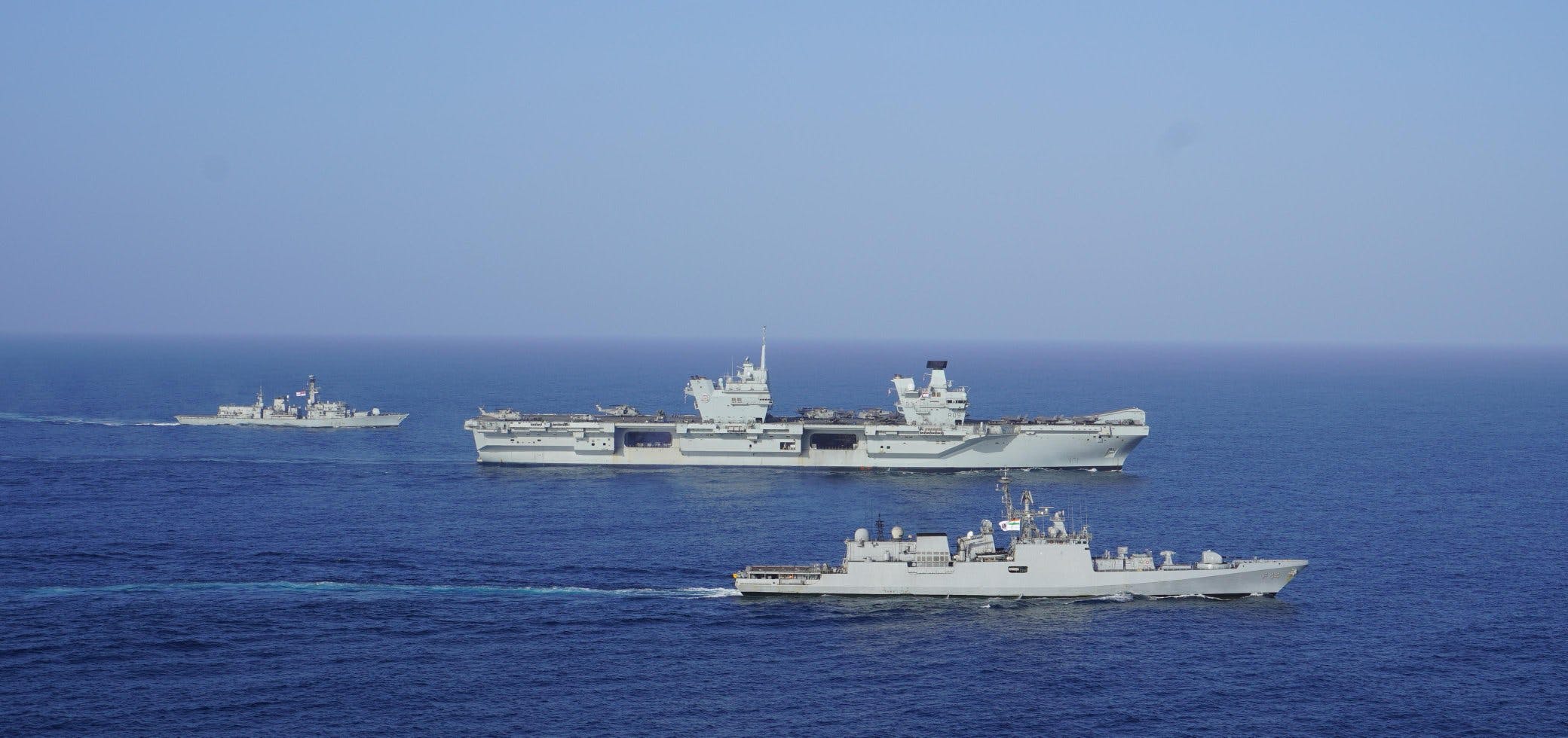 Indian Navy meets British carrier group in Indian Ocean