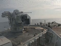 British warship ‘opens fire’ with gun