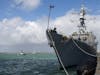 Royal Navy guides USS Winston S. Churchill into Portsmouth