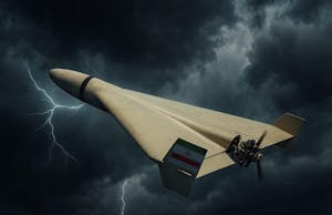 Downed Russian drone displayed in British parliament