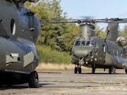 Chinook crews train in amphibious ops at Oban Airport