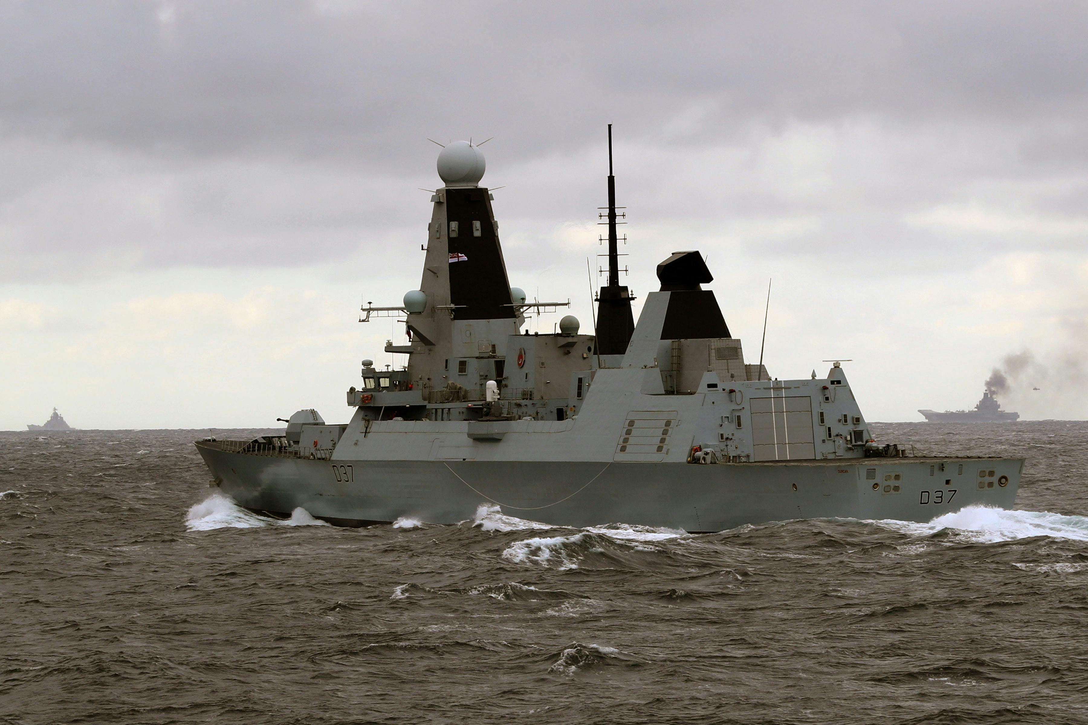 Type 45 Destroyer towed back to port after break down