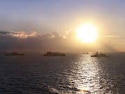 British flagship links up with Italian aircraft carrier