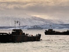 HMS Albion lands troops in Norway