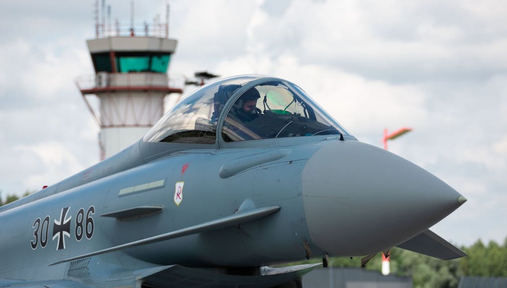 GERMAN EUROFIGHTER AND RAF TYPHOONS TOGETHER ON BALTIC OPERATION