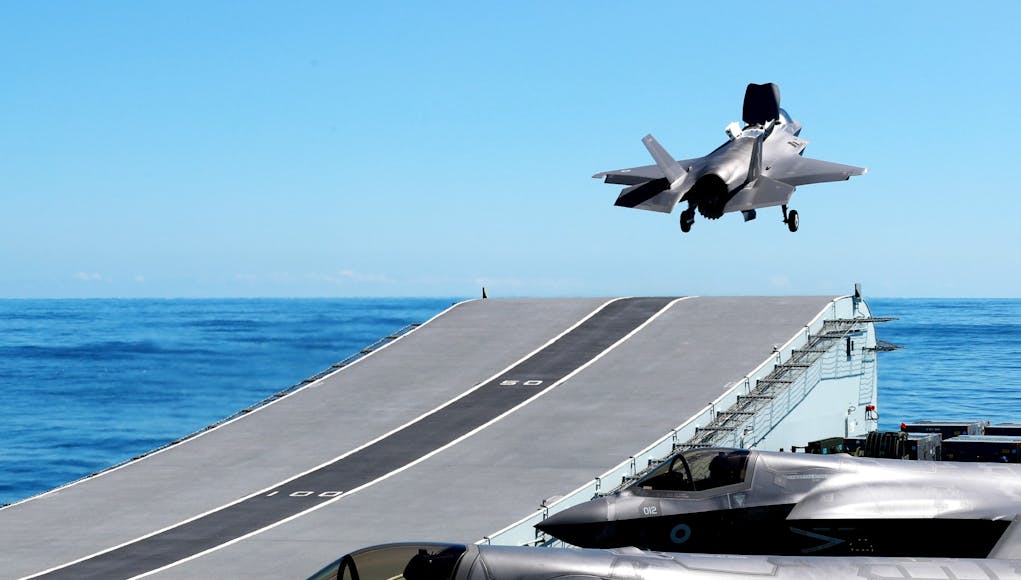 UK OPERATIONAL F-35 JETS MARK FIRST LANDING ON HMS QUEEN ELIZABETH