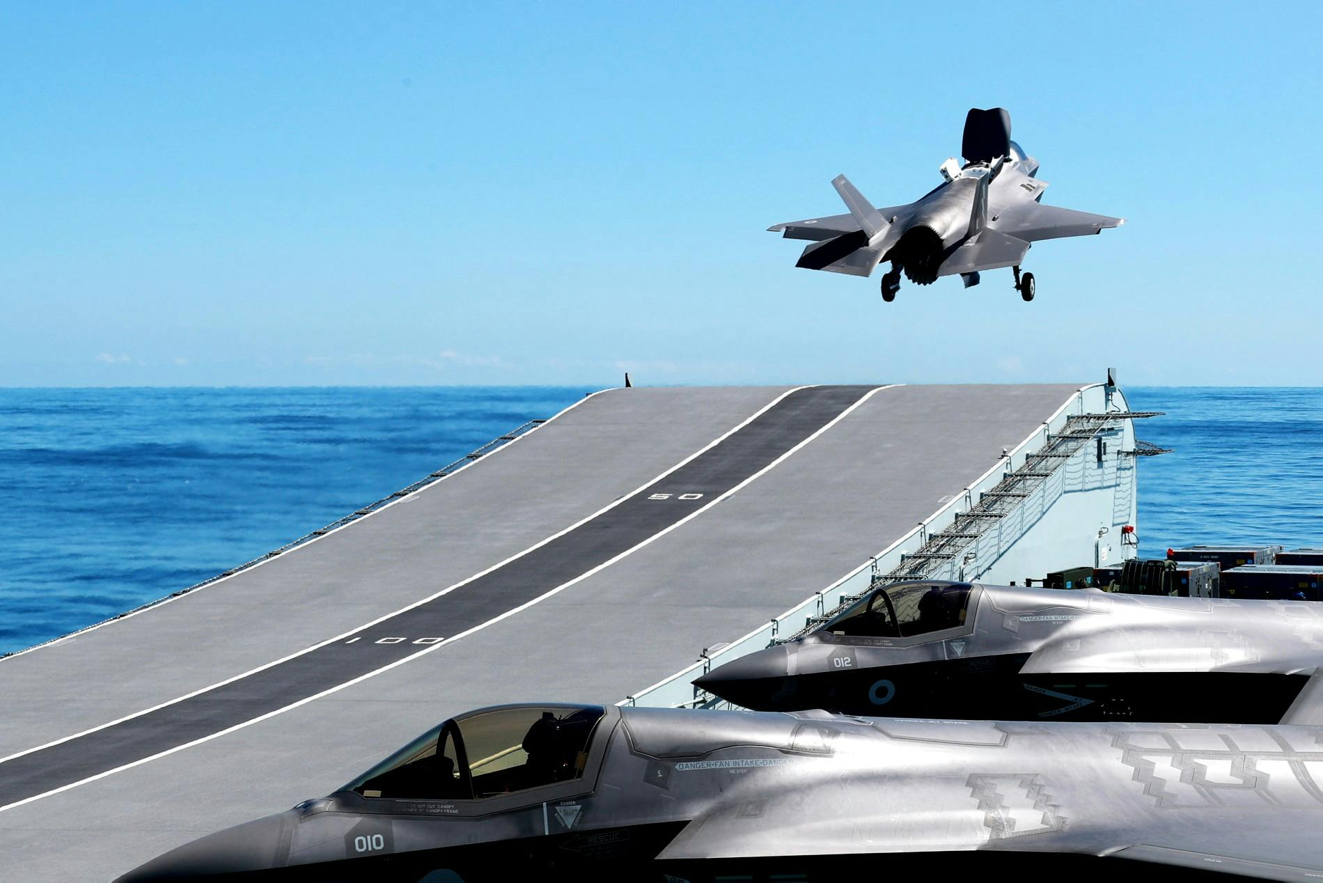 British carriers conduct simultaneous F-35 jet operations