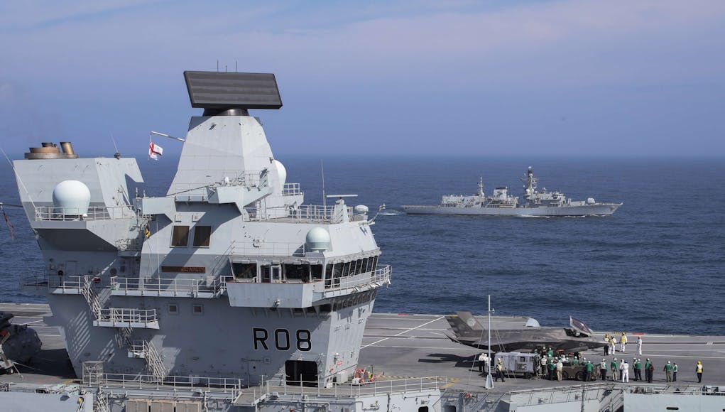 F-35B FIGHTER JETS LAND ONBOARD ROYAL NAVY AIRCRAFT CARRIER FOR FIRST TIME