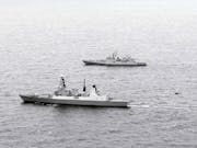 British and Indian warships exercise in English Channel