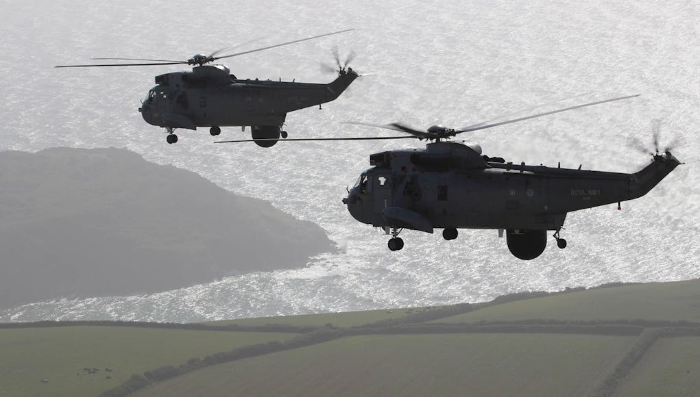 FAREWELL FLYPAST OF 849 NAS SEAKING OVER CORNWALL