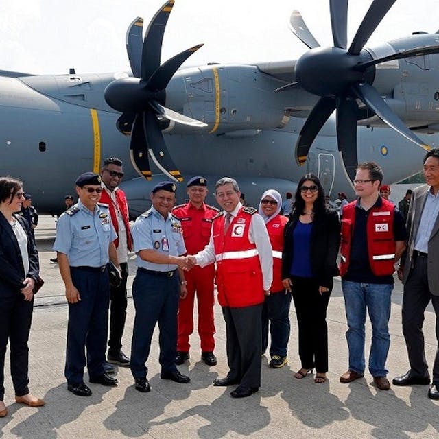 A400M delivers first humanitarian cargo with Royal Malaysian Airforce